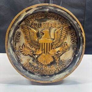 United States Independence Commemorative Plaque Vtg 1776-1976 USA Bicentennial
